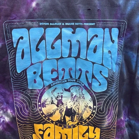 The Allman Betts Band American Tour 2024 T-shirt Size Medium The Dye - Picture 7 of 10